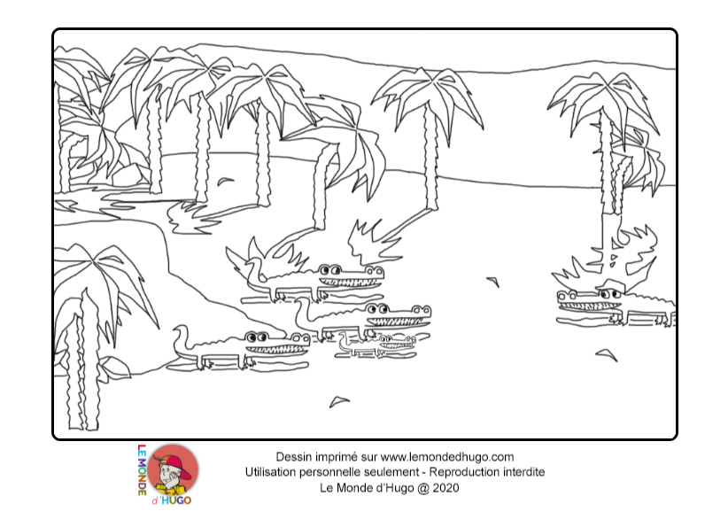 coloriage Ah les crocodiles  pour enfants