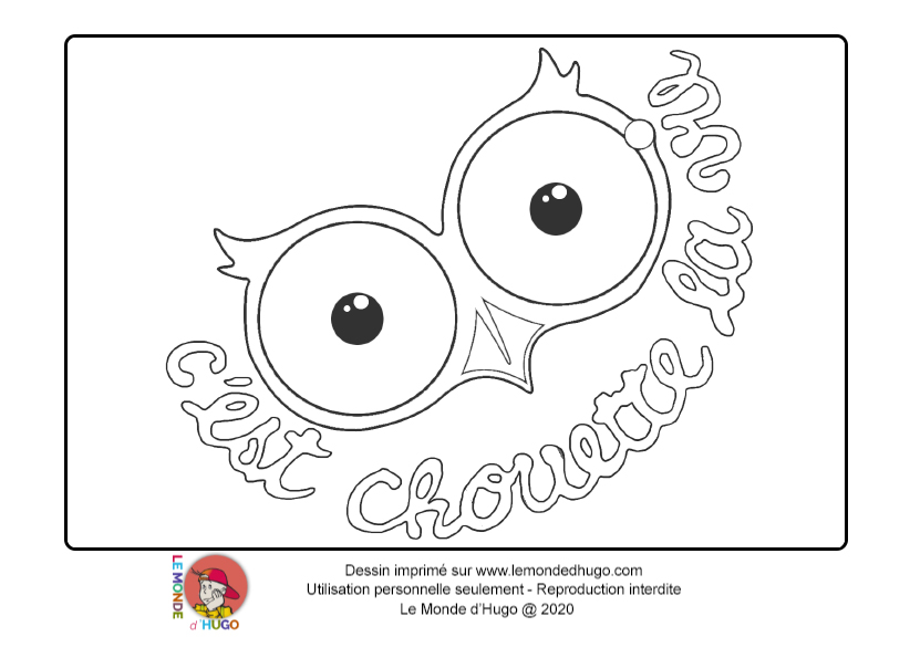 coloriage C'est chouette la vie pour enfants