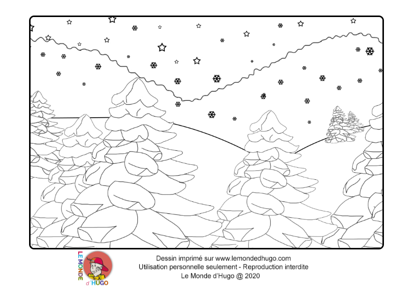 coloriage Noël blanc pour enfants