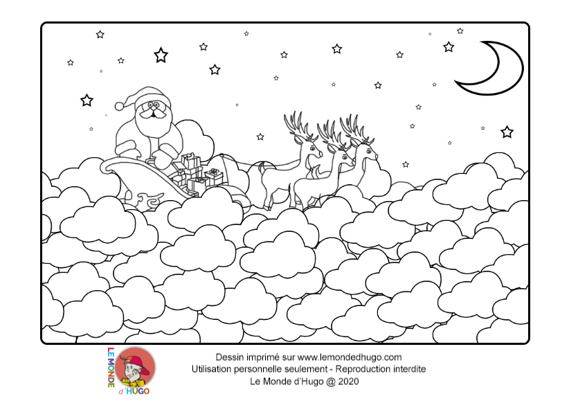 coloriage Petit papa Noël pour enfants